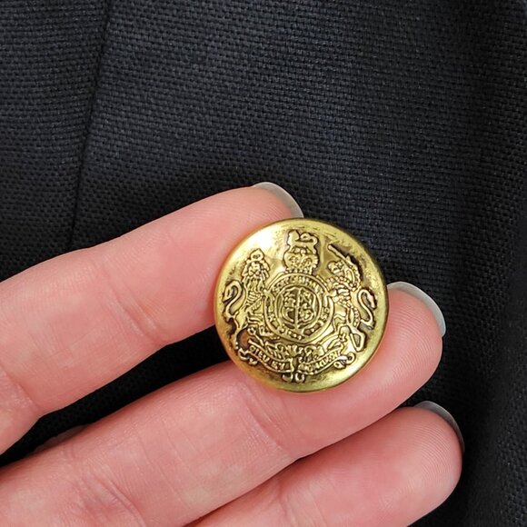 Double-Breasted Black Blazer with Gold Buttons - Picture 3 of 13